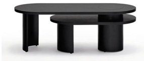 Czarny stolik w dekorze jesionu 120x50 cm Nori – Teulat