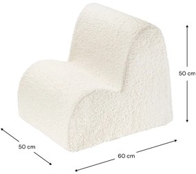 Kremowy fotel dziecięcy z materiału bouclé Cloud – Wigiwama
