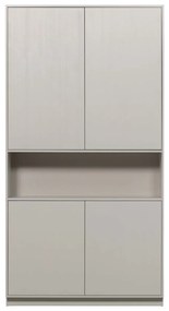 Jasnoszara szafka z litego drewna sosnowego 110x210 cm Finca – WOOOD