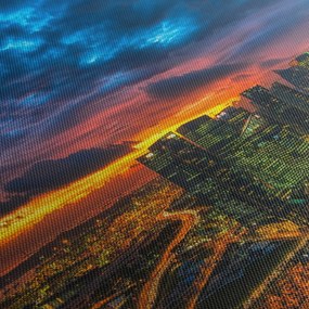 Obraz - Urban (z zegarem) (90x30 cm)