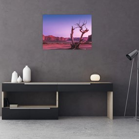 Obraz drzewa w pobliżu czerwonych skał (70x50 cm)