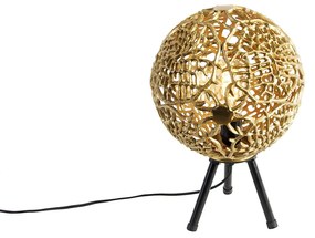 Lampa stołowa art deco trójnóg złota - Maro ArtDeco Oswietlenie wewnetrzne