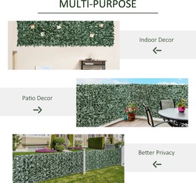 Outsunny sztuczny żywopłot dekoracja ściany 1,5 x 3 m ciemnozielony