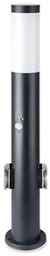Lampa zewnętrzna z czujnikiem i 2 gniazdami SCHUKO 1xE27/60W/230V IP44 60cm czarny