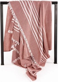 Bawełniany koc w kolorze terakoty 150x200 cm Solene – Tiseco Home Studio