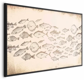Plakat Subtelne rybki 60x40 cm z ramą czarną bez marginesu ARTGEIST B