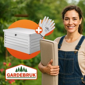 Metalowa skrzynia ogrodowa METALBOX, 385L, 120×62×63cm, szara Gardebruk