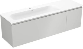 Mexen Orio szafka łazienkowa 160 cm z umywalką Vela lewą, 1S, 1D, szara mat/biała mat - 91A13-16047-3-BBFF62-W23L01