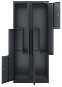 Szafa metalowa ubraniowa typu L JULIA, 800 x 1850 x 450 mm, antracytowa