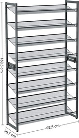 Wysoki regał metalowy na obuwie Belfort 8 półek