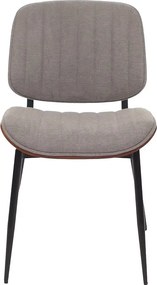 Krzesło do jadalni MCW-O44 (zestaw 6 sztuk),  orzechowy wygląd, jasnoszary