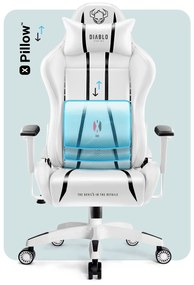 Fotel gamingowy Diablo X-One 2.0 Normal Size, biało-czarny