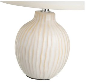 Kremowa ceramiczna lampa stołowa z tekstylnym kloszem (wys. 28 cm) – Casa Selección