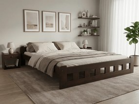 Łóżko Naomi podwyższone 140 x 200 cm, orzech Stelaż: Ze stelażem listwowym rolowanym, Materac: Materac Sommera 18 cm