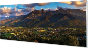 Panel szklany do Kuchni Złota Godzina nad Szczytami