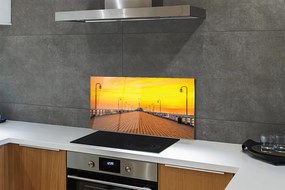 Panel Szklany Gdańsk Molo zachód słońca morze
