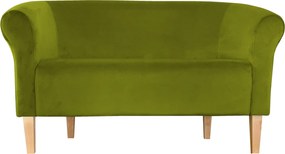 Sofa Milo tkanina Welur wygodna sofa tapicerowana do salonu i poczekalni : Kolor nogi - Drewno, Kolor tkaniny - VELVET - BL75, Typ tkaniny - Velvet, Wysokość nogi - 20 cm