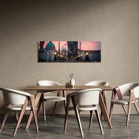 Obraz  - Na Moście Karola (z zegarem) (90x30 cm)