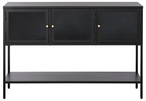Czarna metalowa witryna 132x88 cm Carmel – Unique Furniture