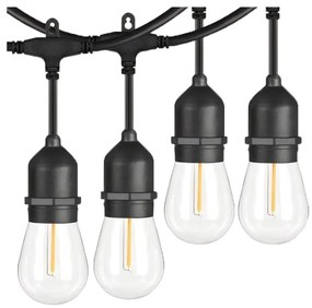 LED zewnętrzny łańcuch dekoracyjny 20xE27/1W/230V 20 m IP65 czarny