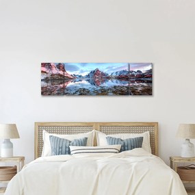 Obraz - Wschód słońca nad Reine (170x50 cm)