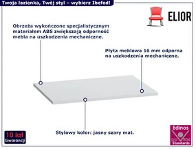 Blat na szafkę łazienkową 60 cm jasnoszary mat B9-E46