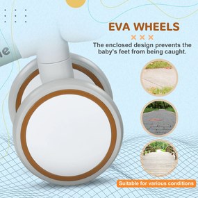 AIYAPLAY Rowerek biegowy z regulowanym siedziskiem, ciche opony, dla dzieci 1-3 lata, do 20 kg, Zielony/Biały