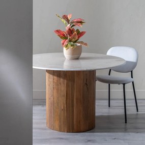 Okrągły stół z marmurowym blatem ø 120 cm – Ixia