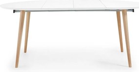 Biały rozkładany stół z białym blatem ø 120 cm Oqui – Kave Home