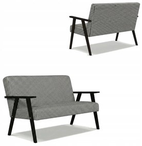 Sofa w stylu PRL retro vintage SOLER Family Meble pepitka czarno biała
