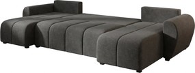 Rozkładana dwustronna sofa w kształcie litery U SEVIO 311x145 cm, ciemnoszara + 2 poduszki GRATIS