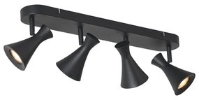 Nowoczesny reflektor sufitowy czarny 4-punktowy obrotowy i przechylny - Triangle