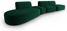 Zielona aksamitna sofa lewostronna 428 cm Paolo – Milo Casa