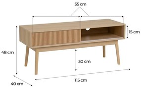 Szafka pod TV w naturalnym kolorze 115x48x40 cm Naroa – Casa Selección