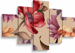 Obraz - Vintage Flowers (125x70 cm)