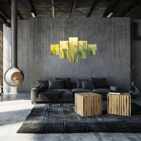Obraz - Szczegół wiosennej mglistej przyrody (125x70 cm)