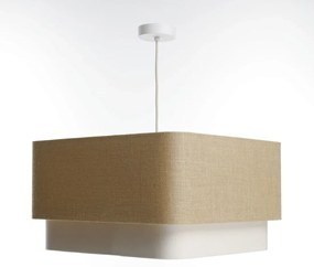Lampa wisząca KWADRO DUO 001 51x47cm jutowa/kremowa BPS KONCEPT