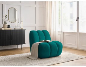 Turkusowy fotel z materiału bouclé Janissaire – Bobochic Paris