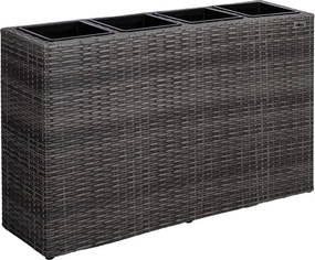 STILISTA Doniczka z 4 doniczkami, tkany polirattan, szary