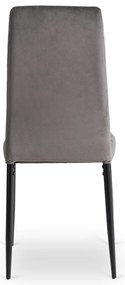 Zestaw Stół Rozkładany SKUBI 120-160 cm Dąb Craft/Czarny i 6 Krzeseł NARIS Szare Welurowe