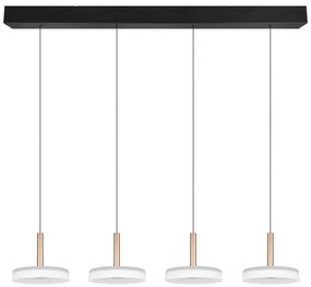 Lampa wisząca LED w czarno-biało-złotym kolorze ze ściemniaczem i szklanym kloszem Celeste – Trio