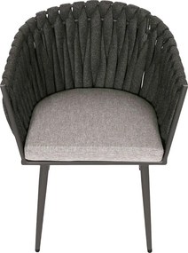 Krzesło do jadalni MCW-N38 (zestaw 2 sztuk), antracyt poduszka jasnoszara