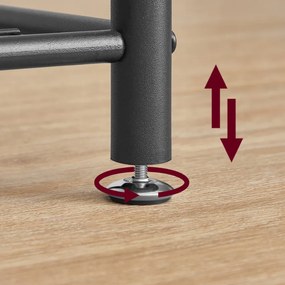 Metalowa ścianka do przedpokoju INDUSTRY 175 cm, czarna/szaro-brązowa