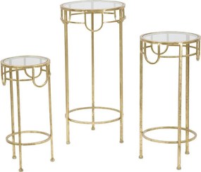 Zestaw Stolików Pomocniczych VKH428, Złoto, 33x33x70 cm, Kendra Home