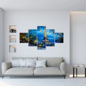 Obraz - Obraz olejny przedstawiający wieżę Eiffla (125x70 cm)