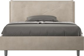 Łóżko bez stelaża tapicerowane 140x200 microfibra piaskowy Appia Large