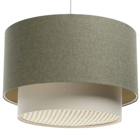 Lampa wisząca ERUTAN DOUBLE RATTAN 60 zielona/kremowa BPS KONCEPT