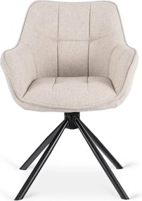 Zestaw Stół Rozkładany VERONA 160-240 cm Dąb/Czarny i 4 Krzesła PEONY 2 Beżowe