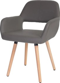 Krzesło do jadalni MCW-A50 II,  imitacja skóry, szary, jasne nogi