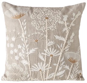 Poduszka dekoracyjna BLOMSTER, kwietny wzór, 100% len